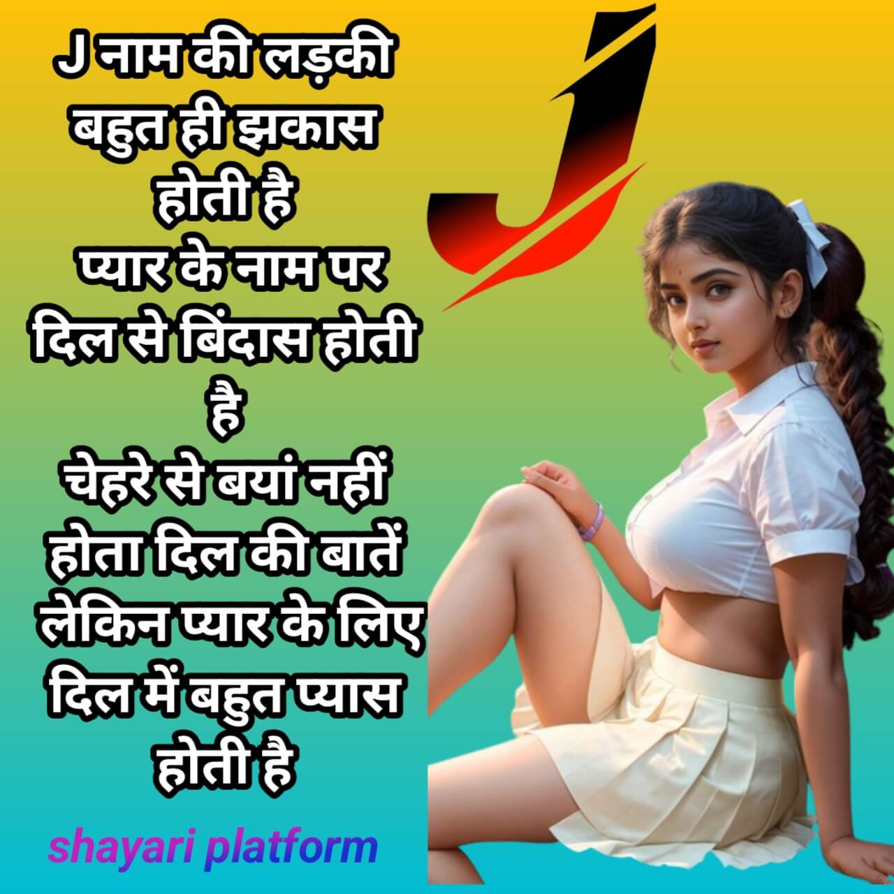 J Name love shayari