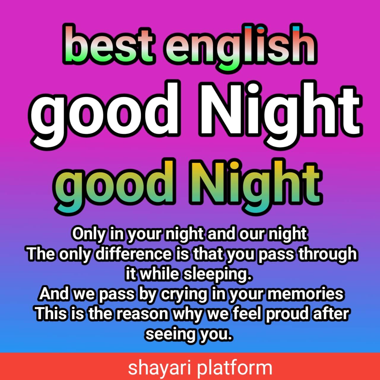 good night shayari in english